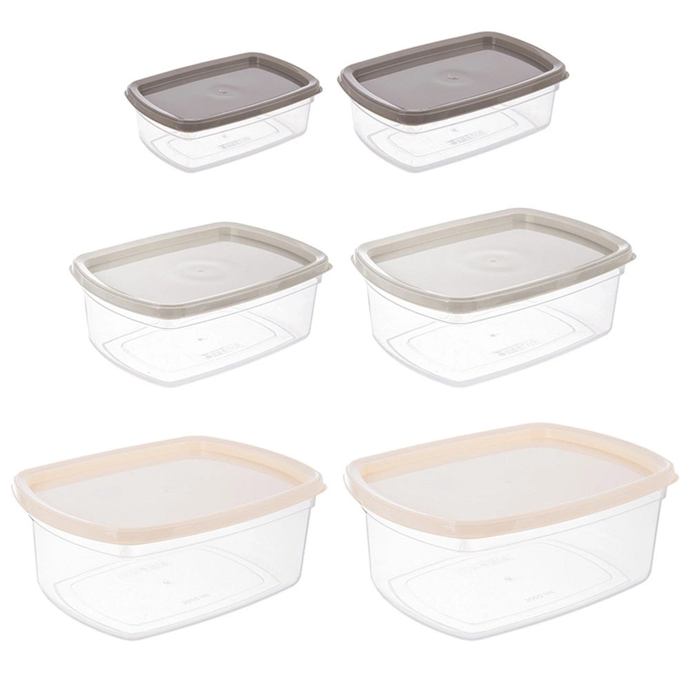 Airtight Food Storage Containers Set, 6 Pcs, Various Sizes
