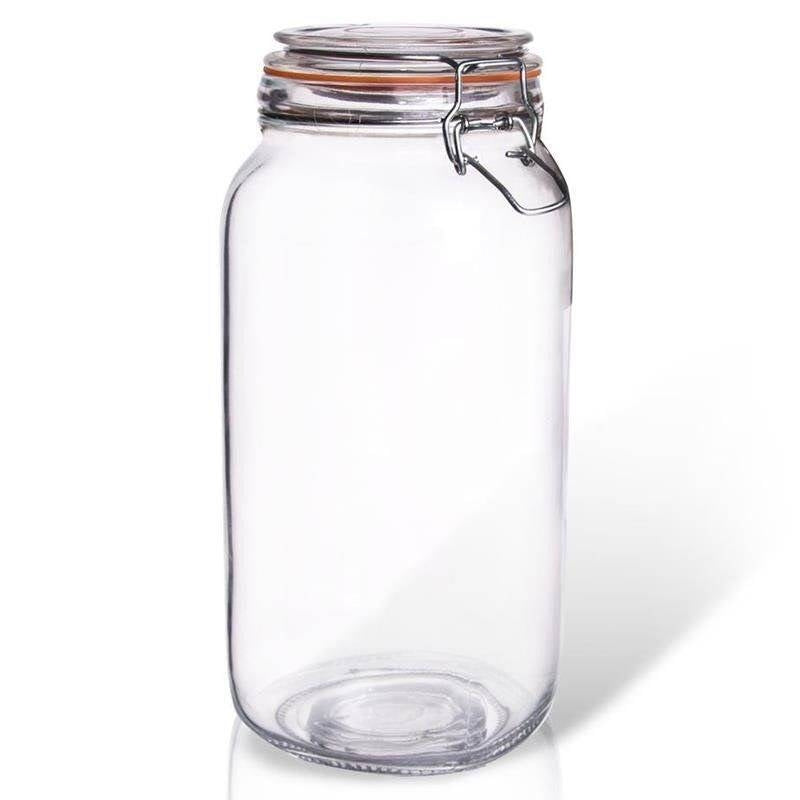 Airtight Glass Jar with Rubber Seal for Storage