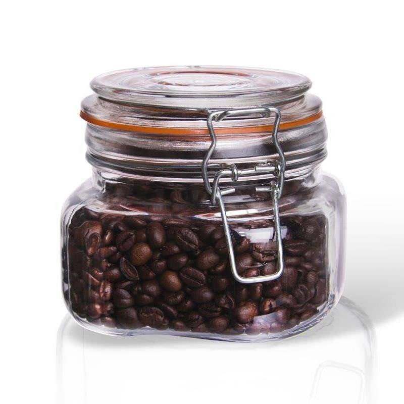 Airtight Glass Jar with Rubber Seal for Storage