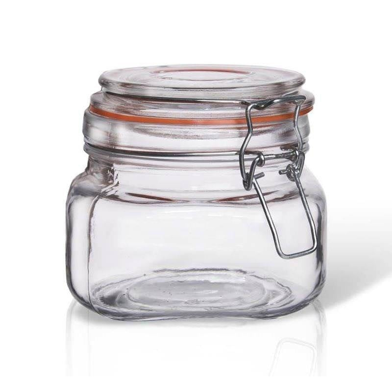 Airtight Glass Jar with Rubber Seal for Storage