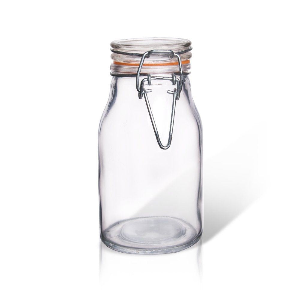 Airtight Glass Jar with Rubber Seal for Versatile Storage