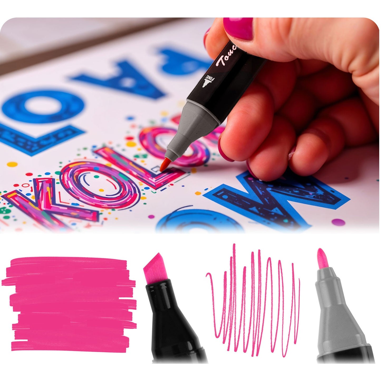 Alcohol markers with bag 120 pcs Nukido NK-913