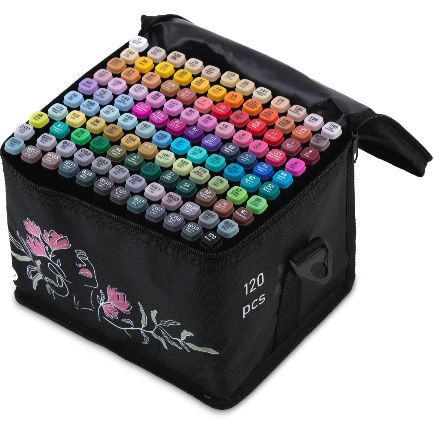 Alcohol markers with bag 120 pcs Nukido NK-913