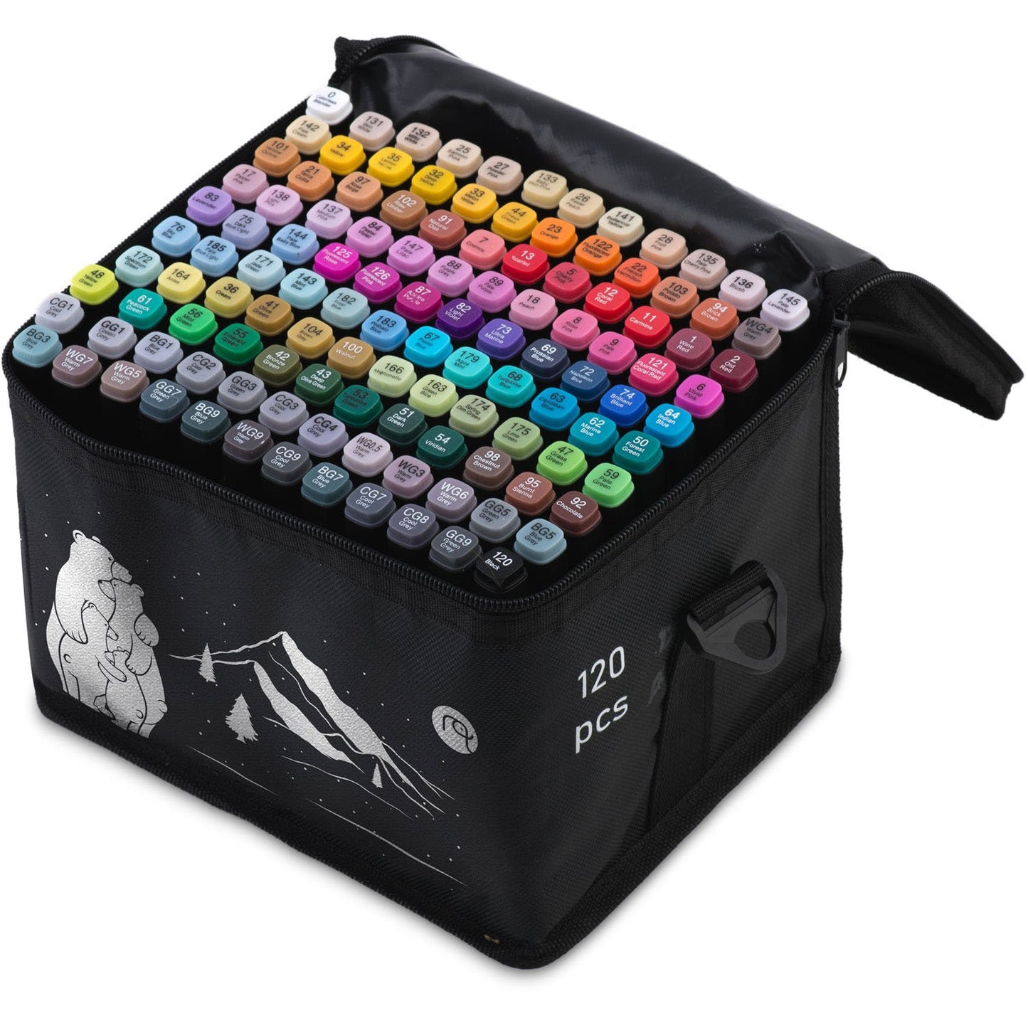 Alcohol markers with bag 120 pcs Nukido NK-913