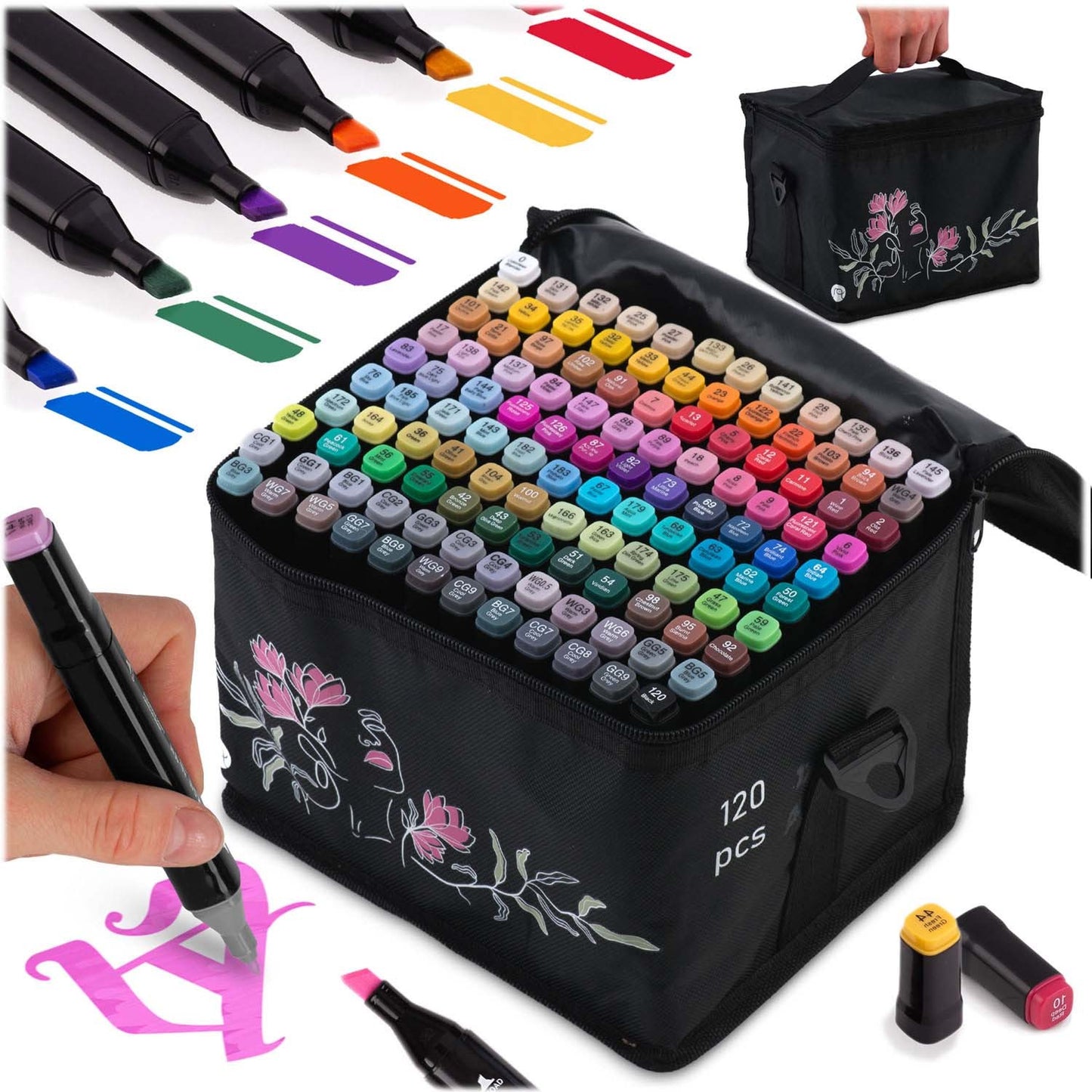Alcohol markers with bag 120 pcs Nukido NK-913