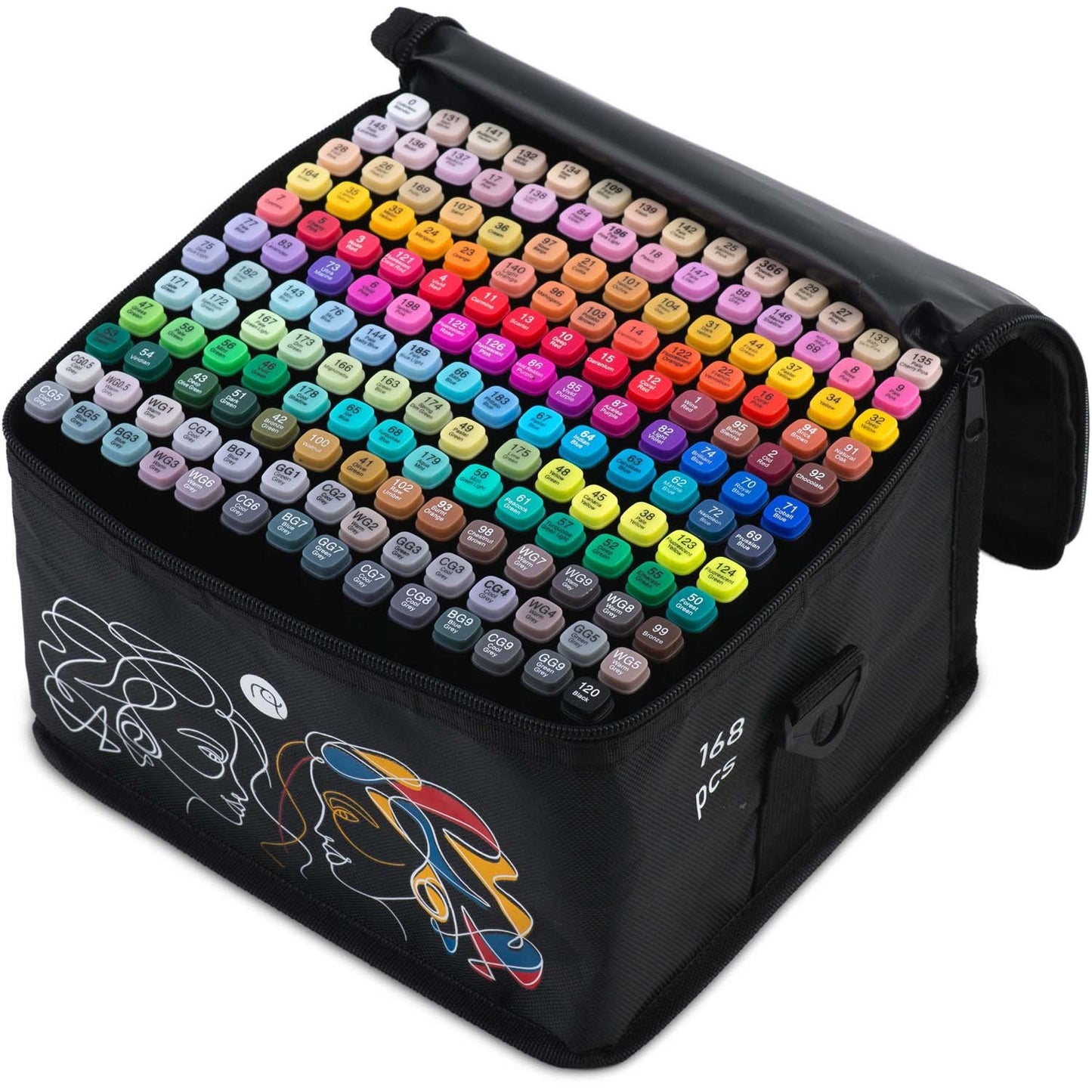 Alcohol markers with bag 168 pcs Nukido NK-914