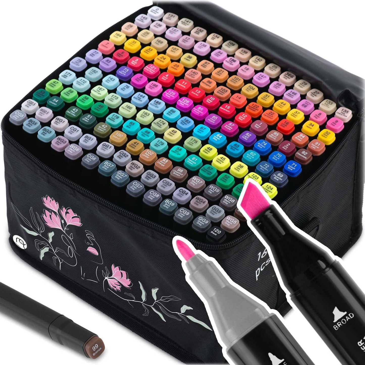 Alcohol markers with bag 168 pcs Nukido NK-914
