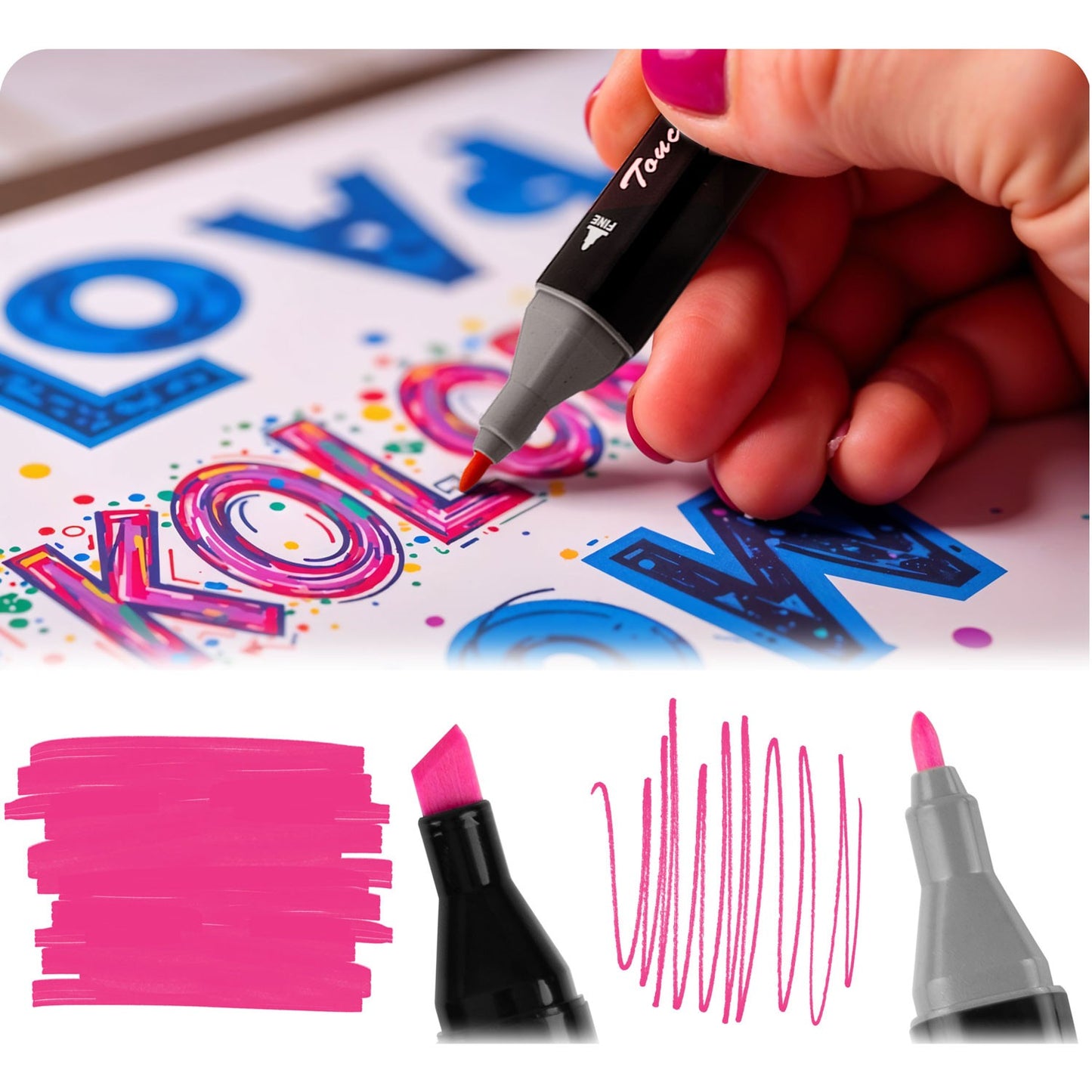 Alcohol markers with bag 168 pcs Nukido NK-914