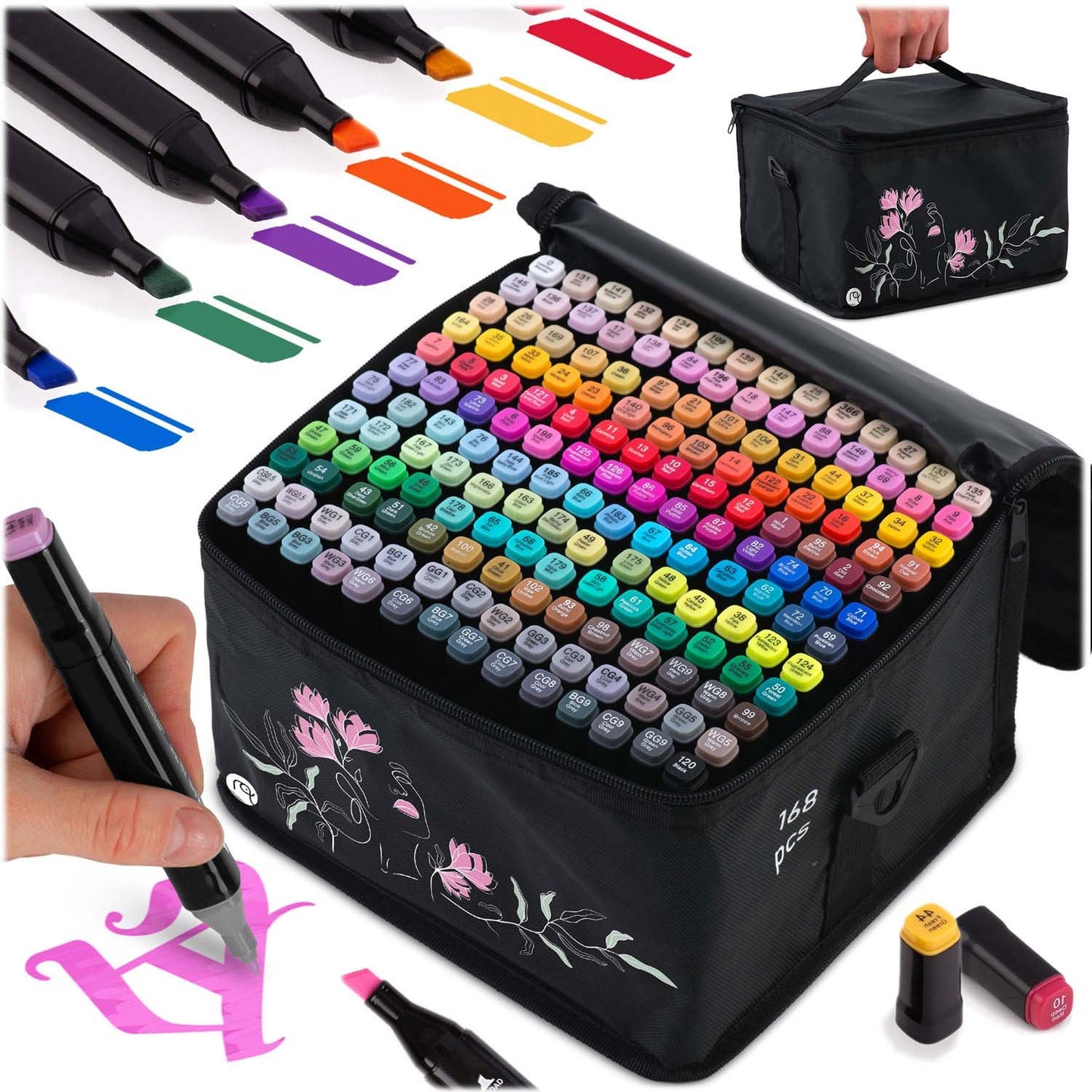 Alcohol markers with bag 168 pcs Nukido NK-914