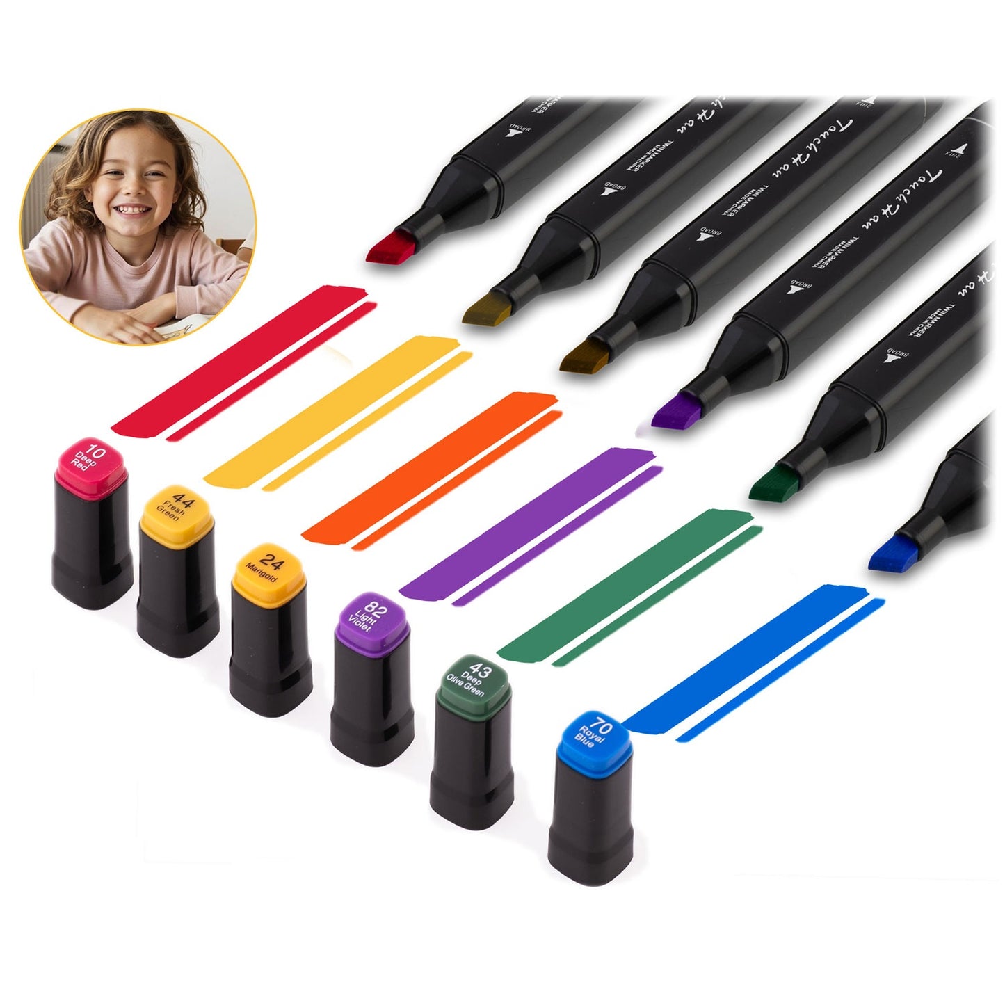 Alcohol markers with bag 262 pcs Nukido NK-915