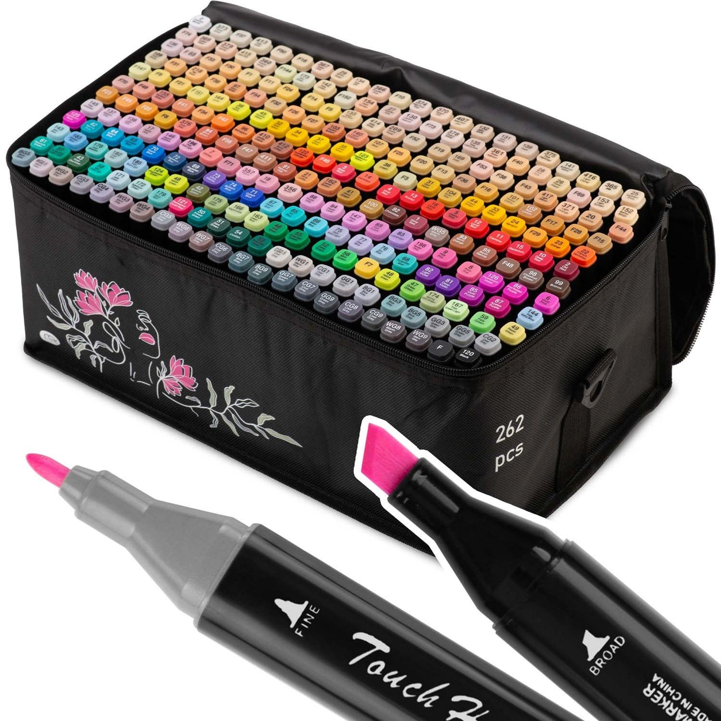 Alcohol markers with bag 262 pcs Nukido NK-915