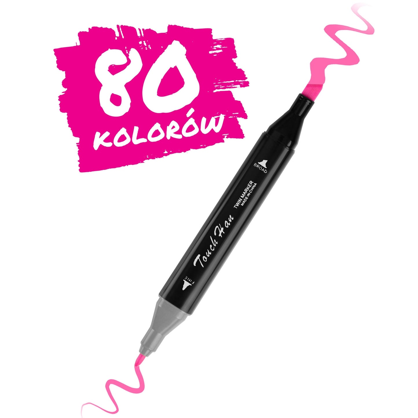 Alcohol markers with bag 80 pcs Nukido NK-912