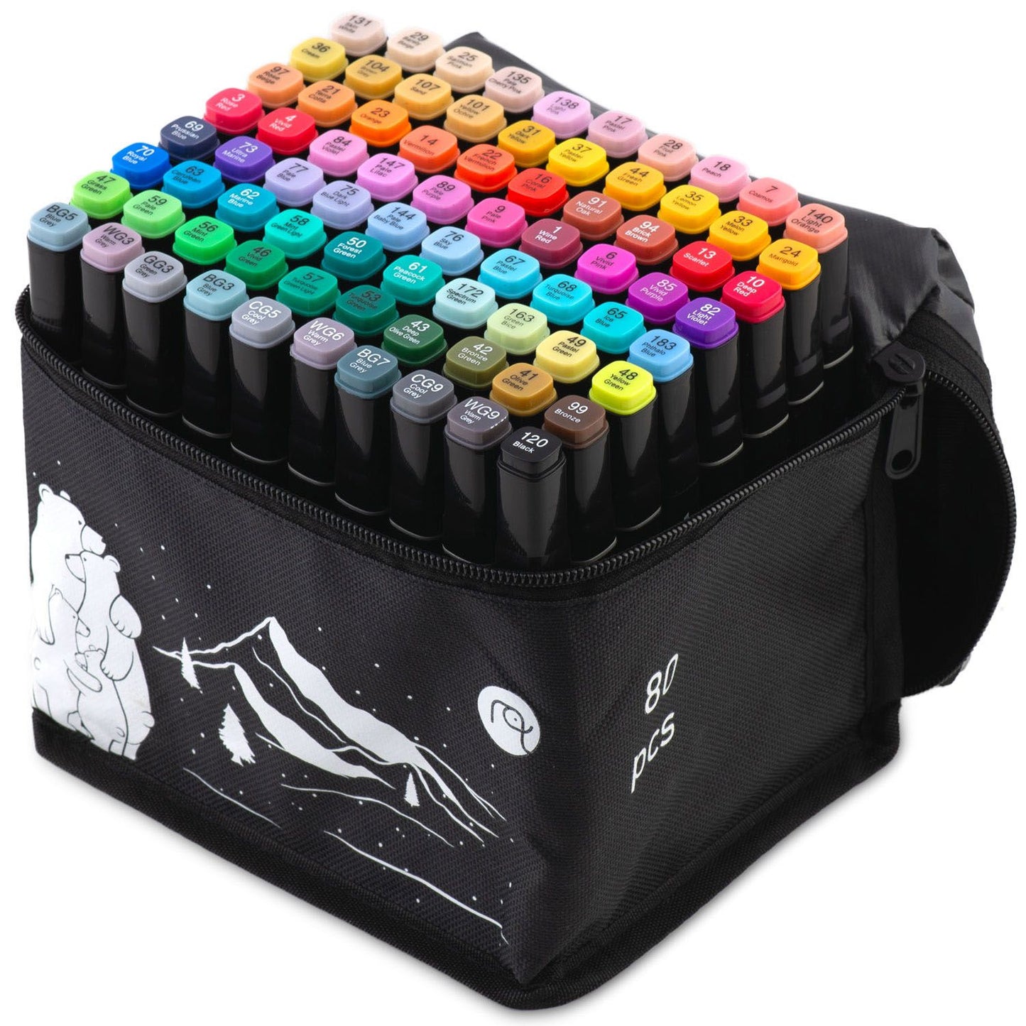 Alcohol markers with bag 80 pcs Nukido NK-912