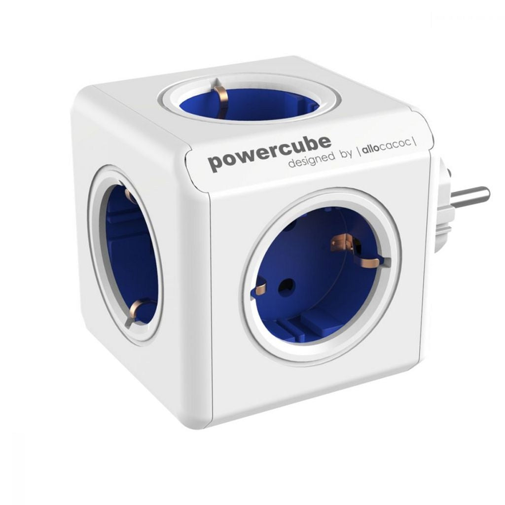 Allocacoc PowerCube Original Outlet, AC 100-240V - White/Blue