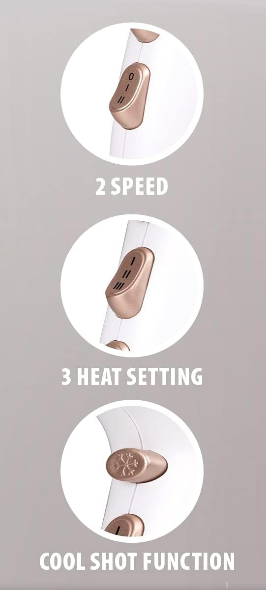 Alpina ED-88324:Hair Dryer 1600-2000W + White/Rosegold