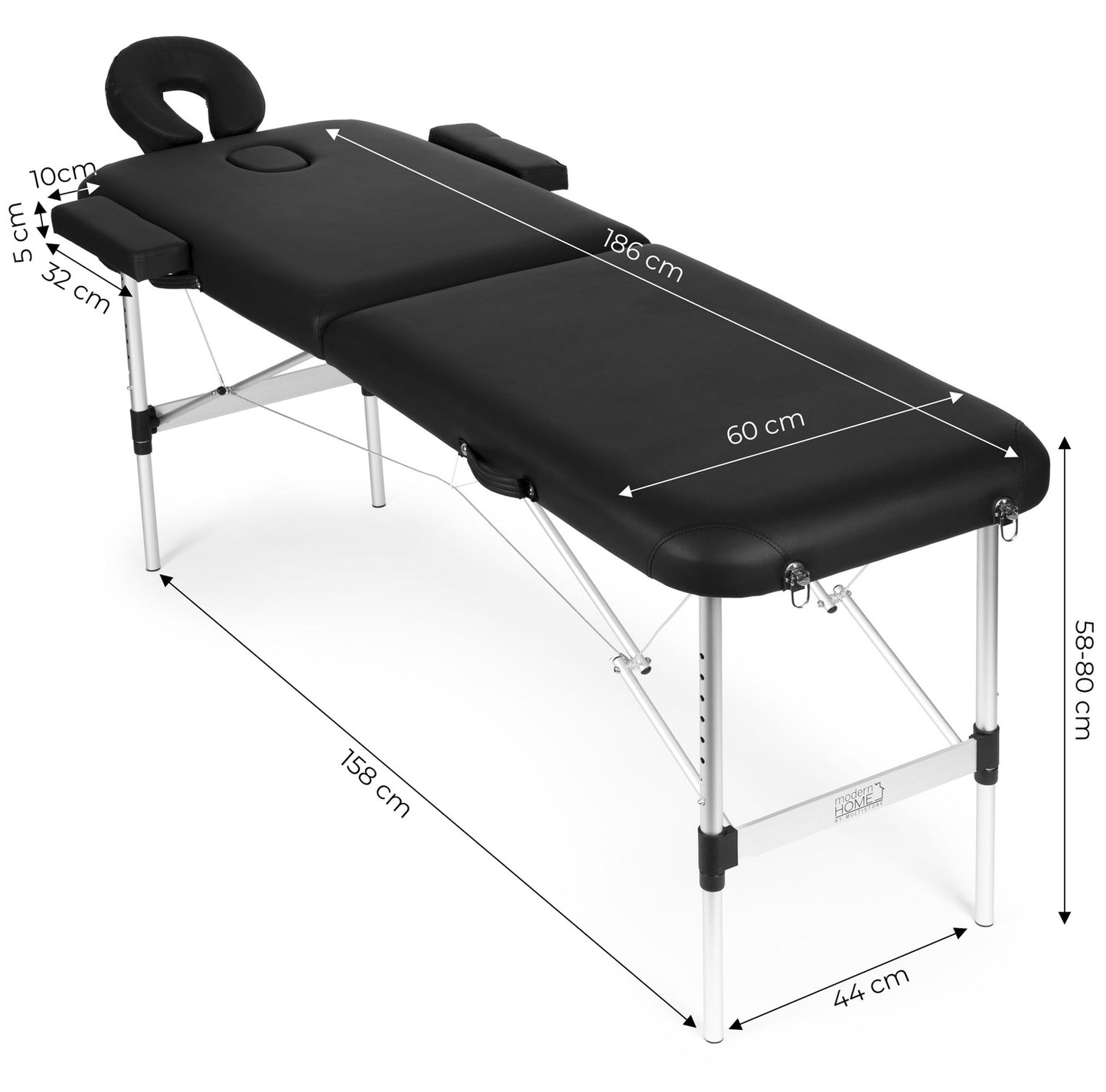 Aluminium 2-Section Foldable Massage Table with Bag
