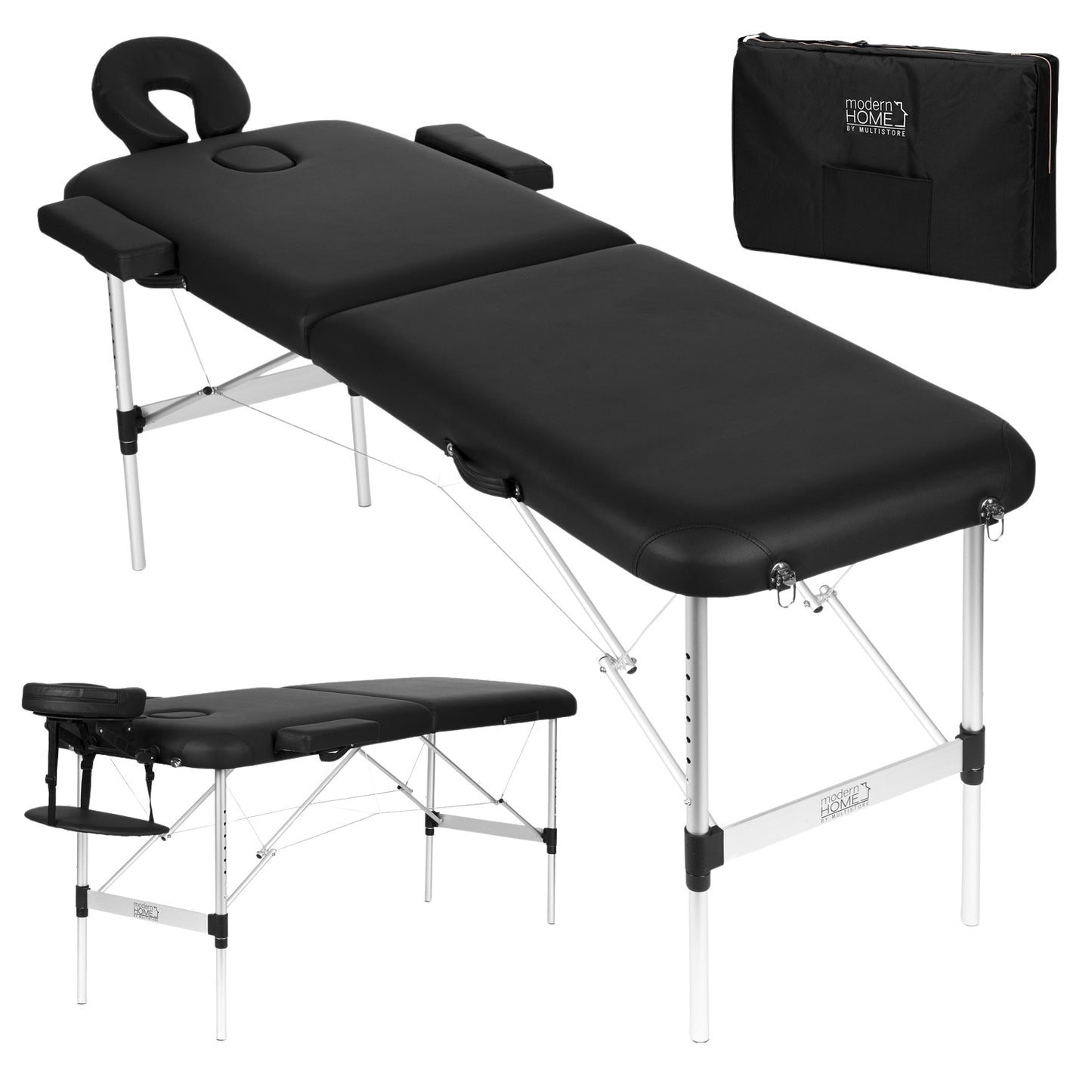 Aluminium 2-Section Foldable Massage Table with Bag