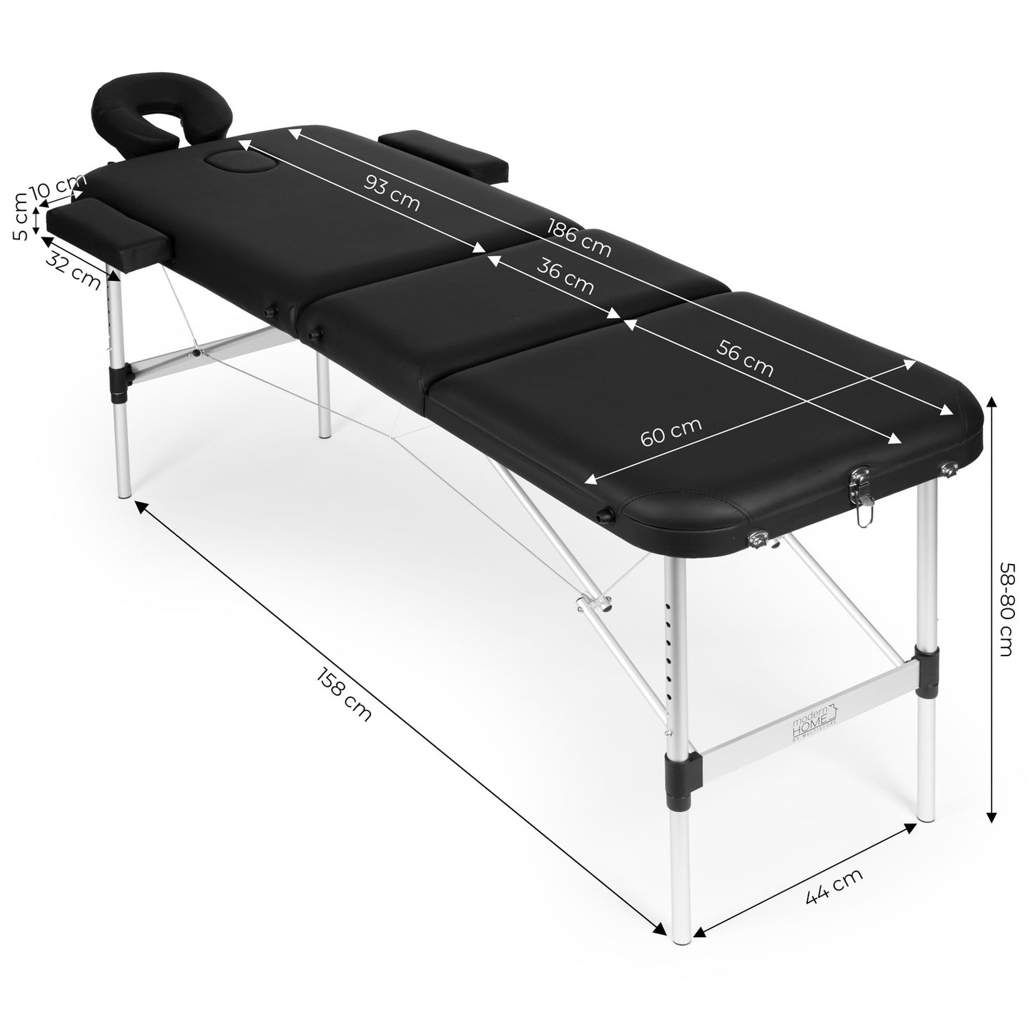 Aluminium 3-Section Foldable Massage Table with Bag