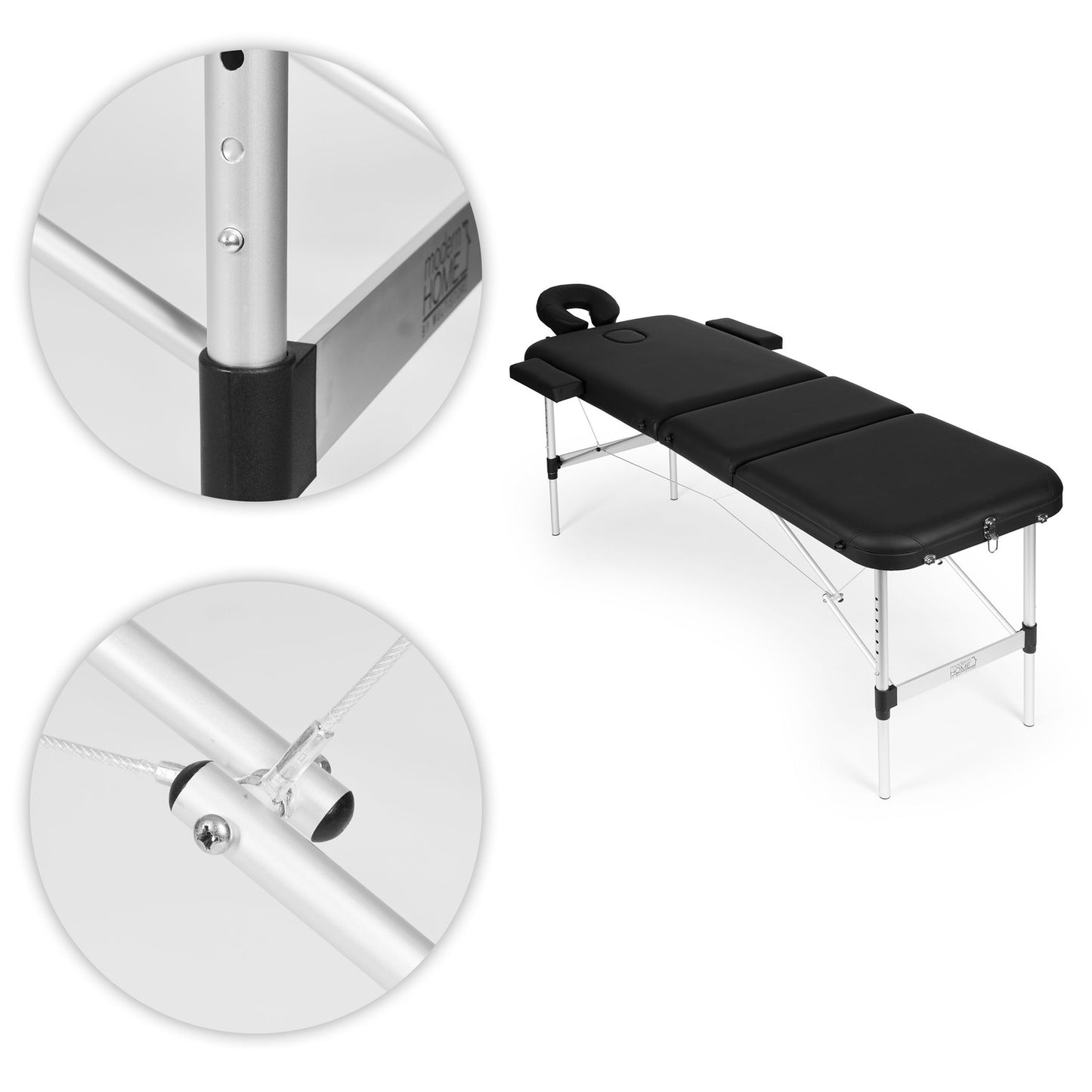 Aluminium 3-Section Foldable Massage Table with Bag