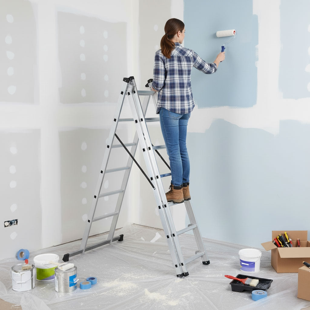 Aluminum 3x7 Multi-Purpose Ladder, 150 kg Capacity