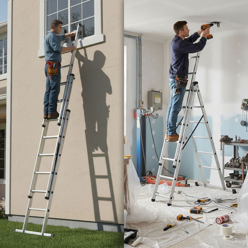Aluminum 3x7 Multi-Purpose Ladder, 150 kg Capacity