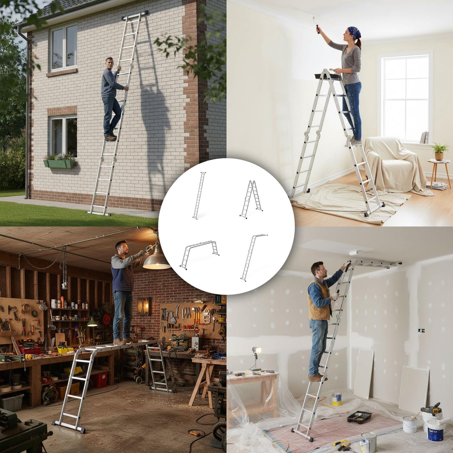 Aluminum 4x4 Multi-Purpose Ladder, 150 kg Capacity