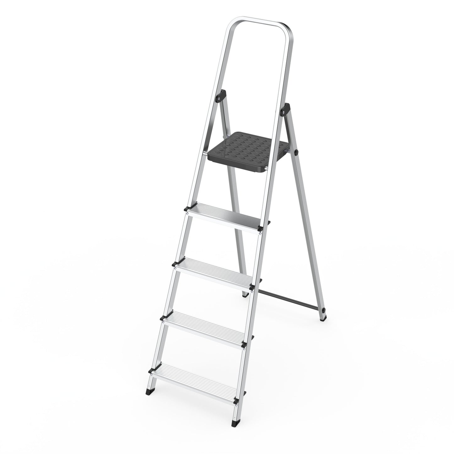 Aluminum 5-Step Ladder, Foldable with Platform, 150 kg Capacity