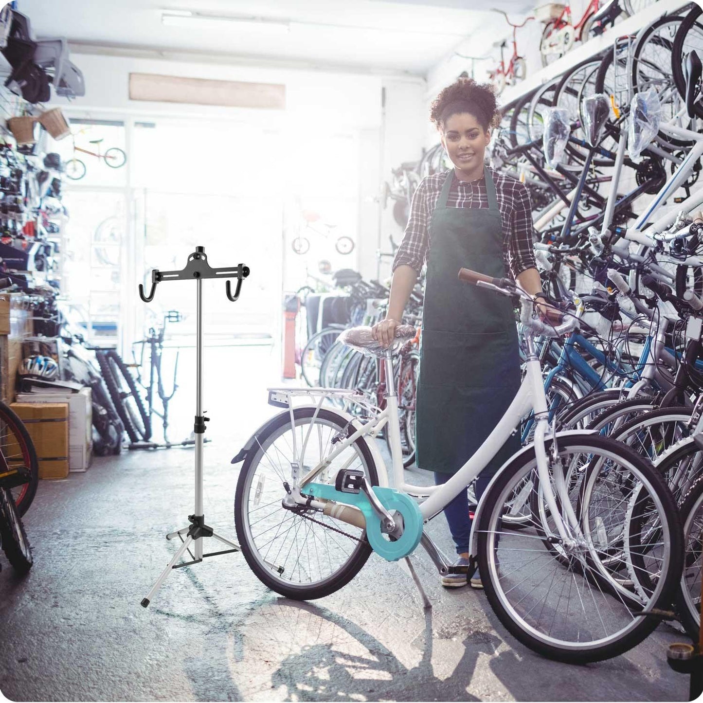 Aluminum Bicycle Rack for Service MB2 - Silver