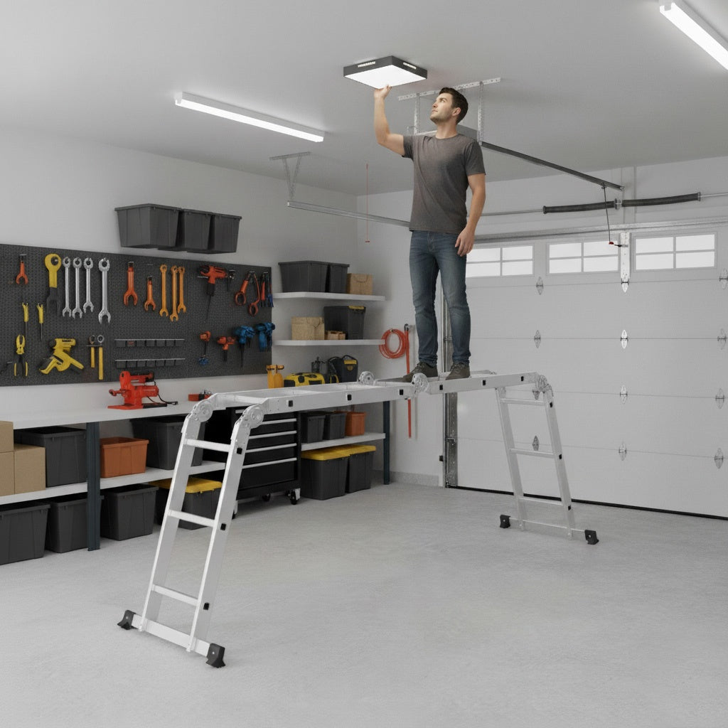 Aluminum Multi-Purpose Ladder, 4x3 Hinged, 150 kg Capacity