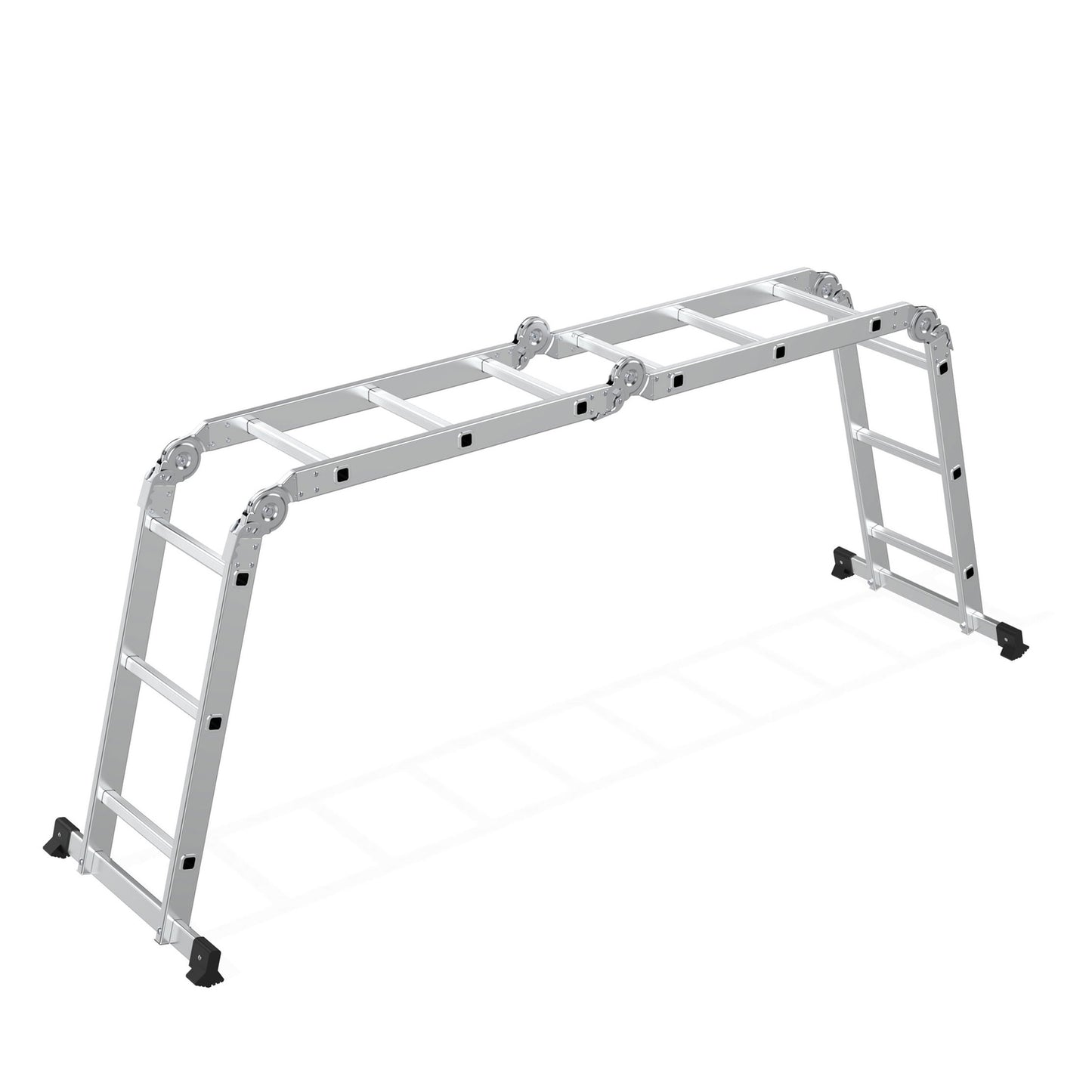 Aluminum Multi-Purpose Ladder, 4x3 Hinged, 150 kg Capacity