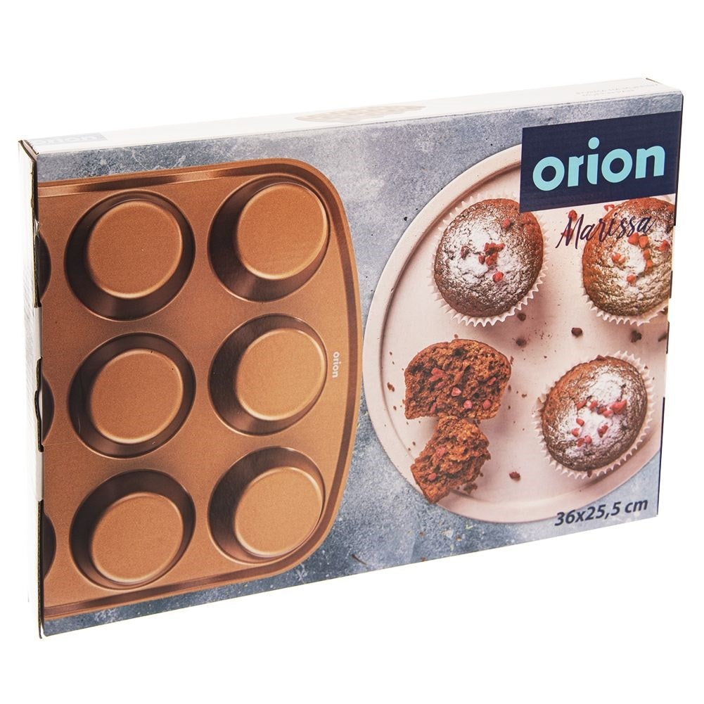Aluminum baking tin for 12 muffins with non-stick coating