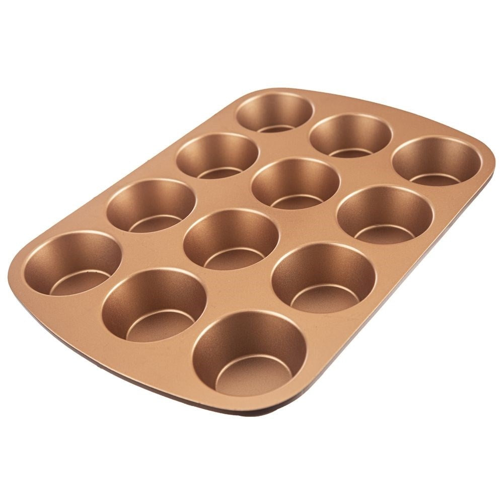 Aluminum baking tin for 12 muffins with non-stick coating