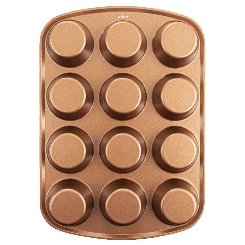 Aluminum baking tin for 12 muffins with non-stick coating