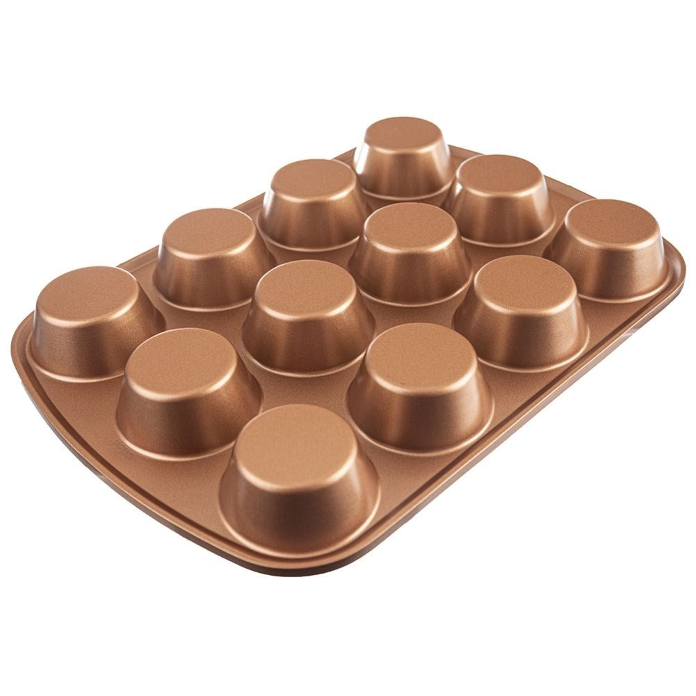 Aluminum baking tin for 12 muffins with non-stick coating