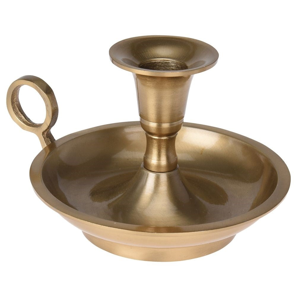 Aluminum candle holder with comfortable handle