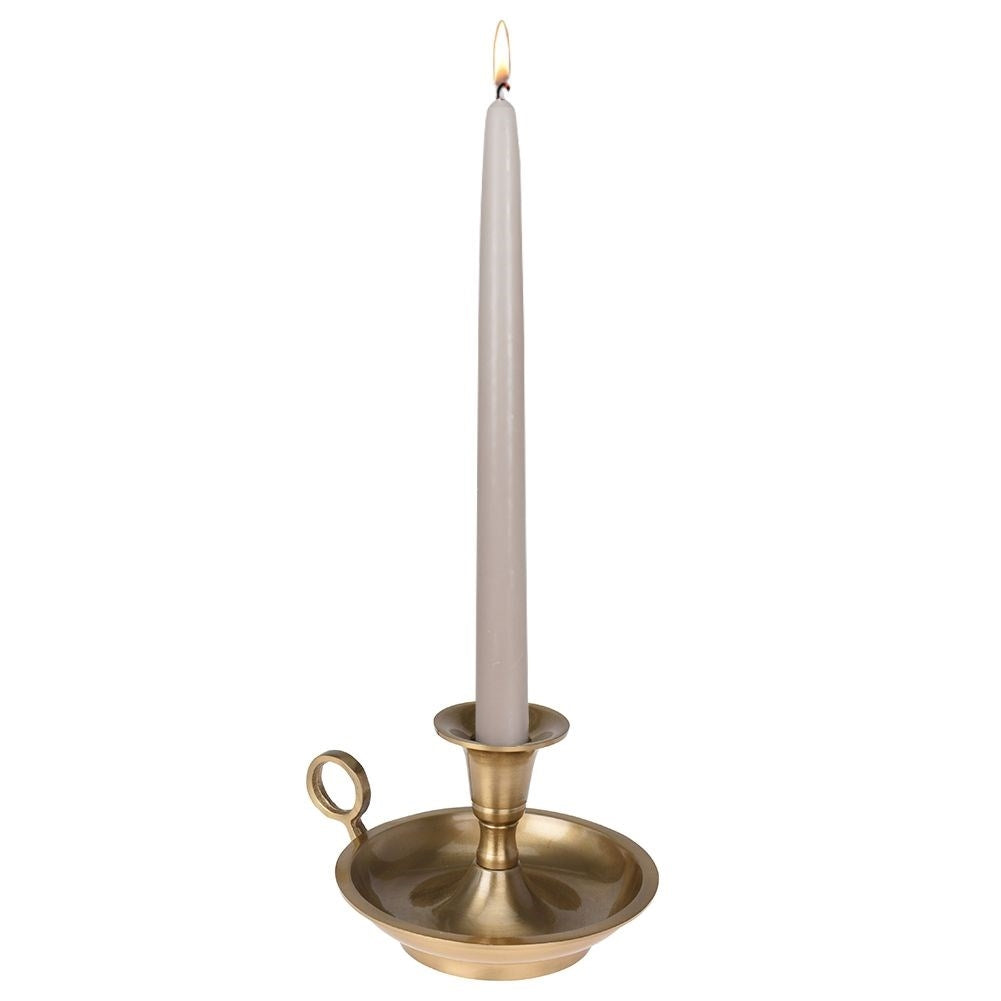 Aluminum candle holder with comfortable handle