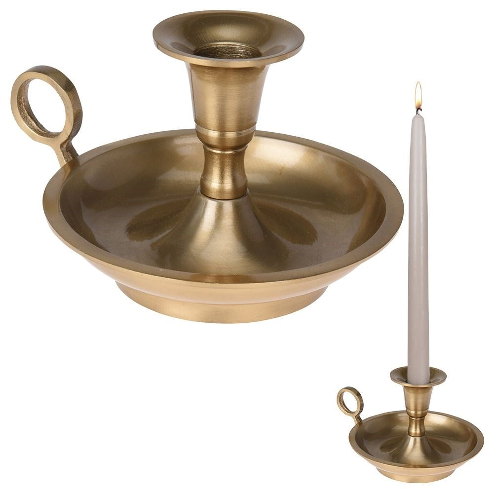 Aluminum candle holder with comfortable handle
