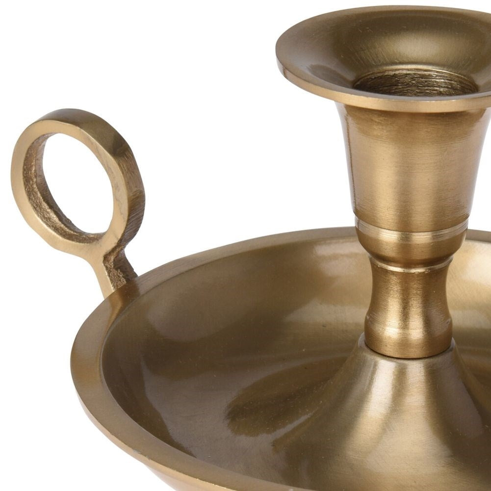 Aluminum candle holder with comfortable handle