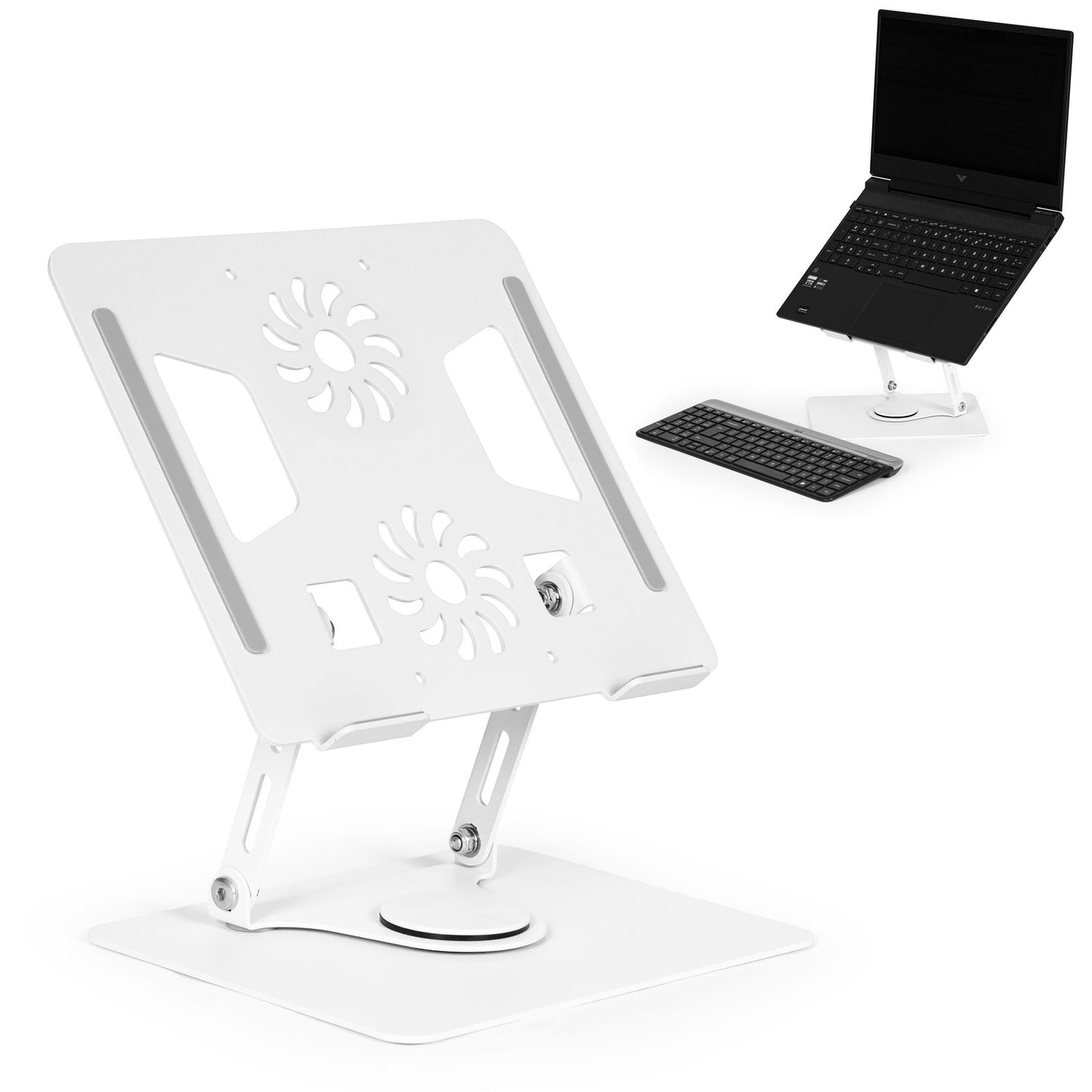 Aluminum foldable and adjustable swivel laptop stand