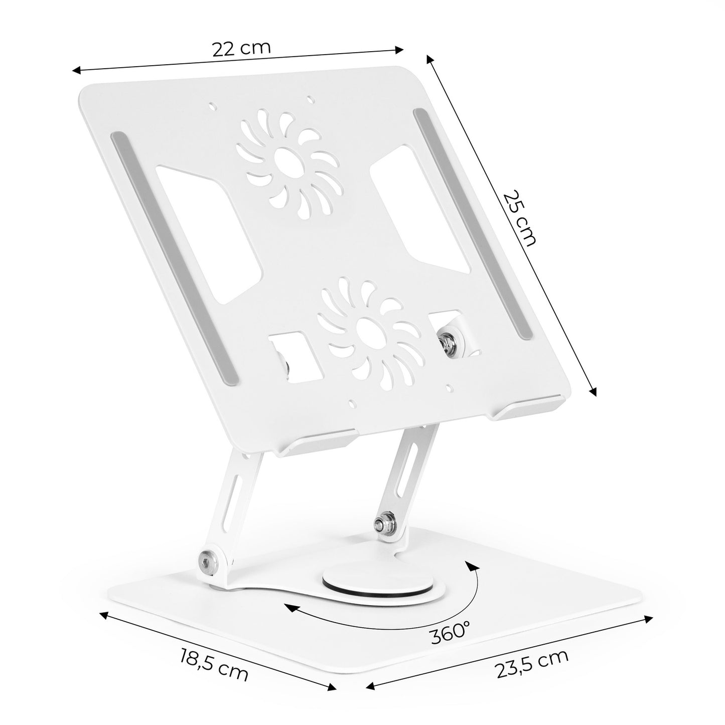 Aluminum foldable and adjustable swivel laptop stand