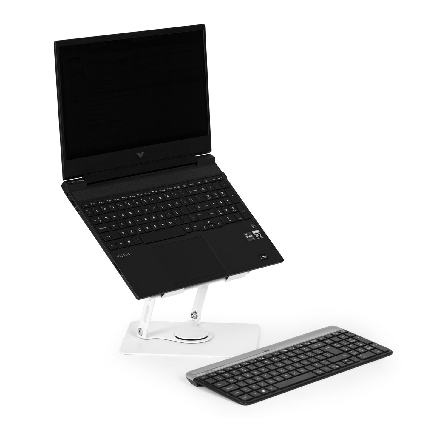 Aluminum foldable and adjustable swivel laptop stand