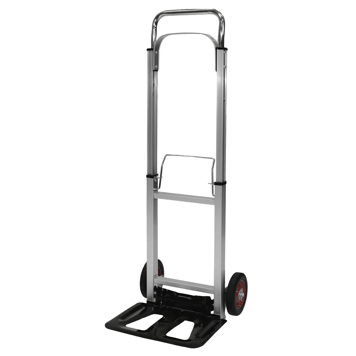 Aluminum folding hand truck, transport warehouse trolley, 90 kg capacity