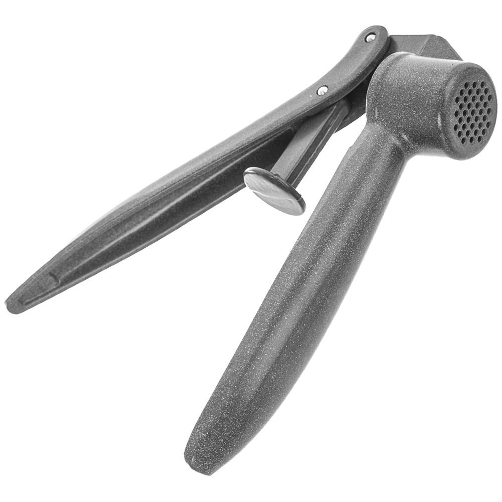 Aluminum garlic press with cleaning tool