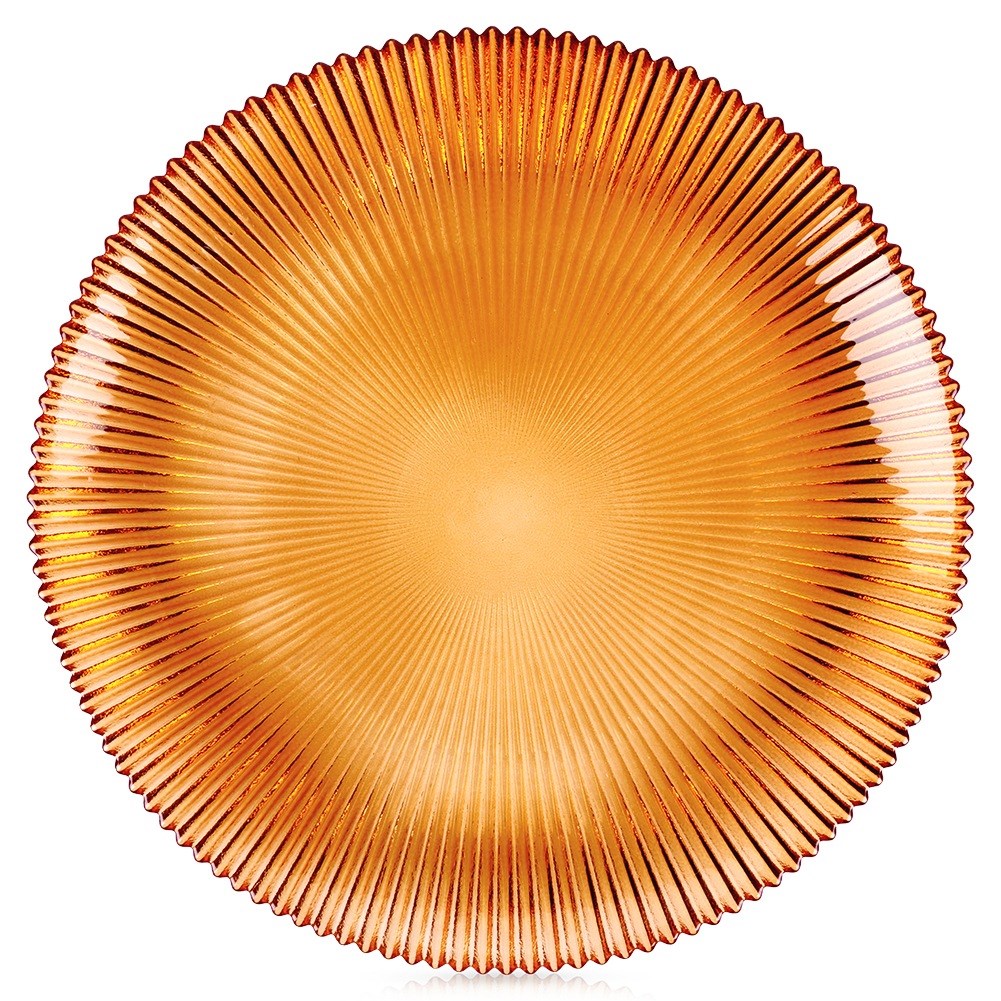 Amber glass dessert plate 21 cm