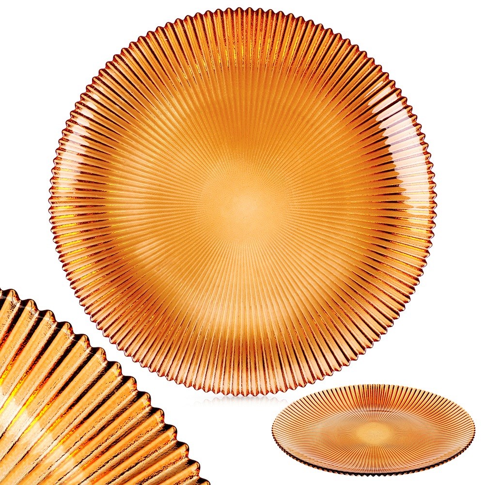 Amber glass dessert plate 21 cm
