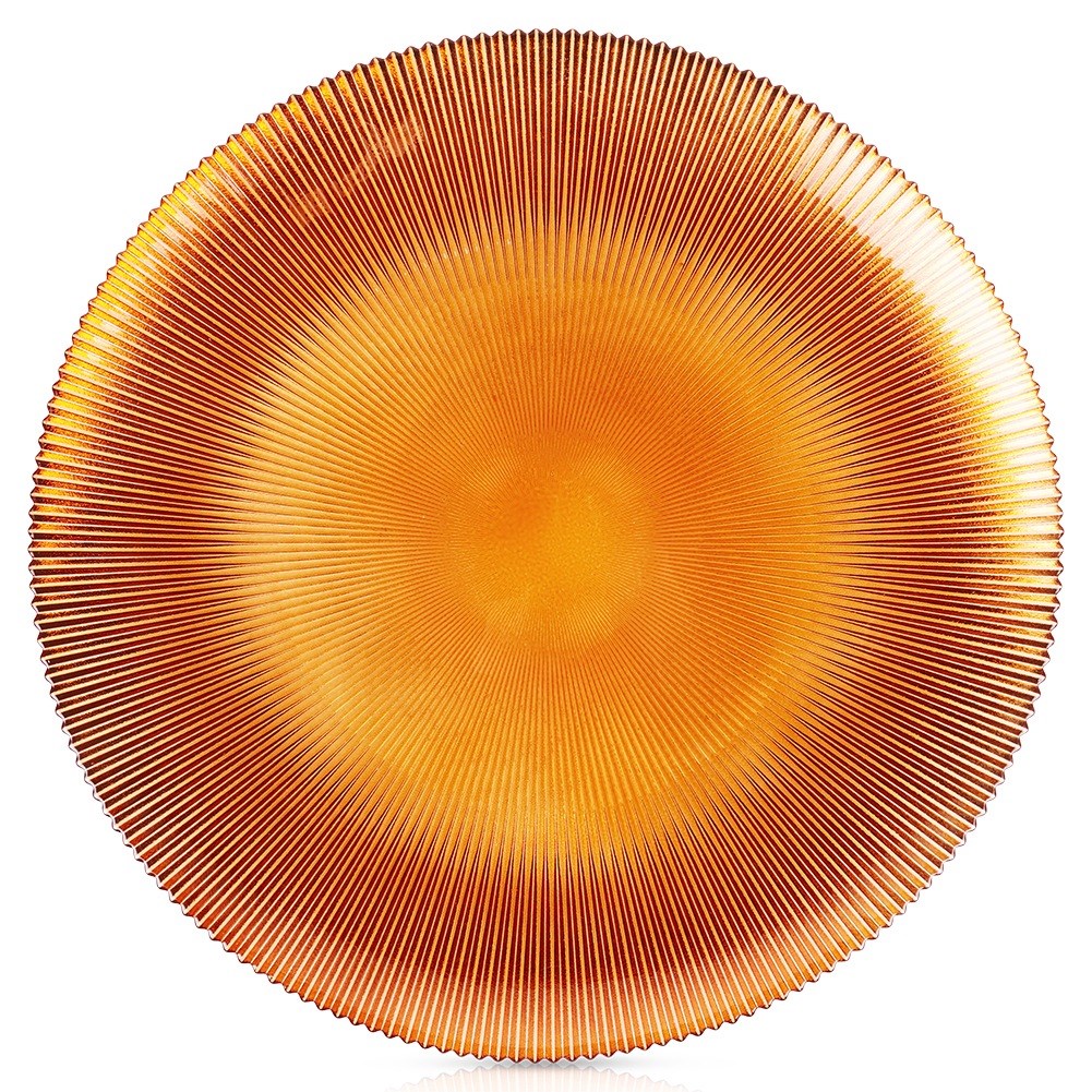 Amber glass plate, platter, 33 cm