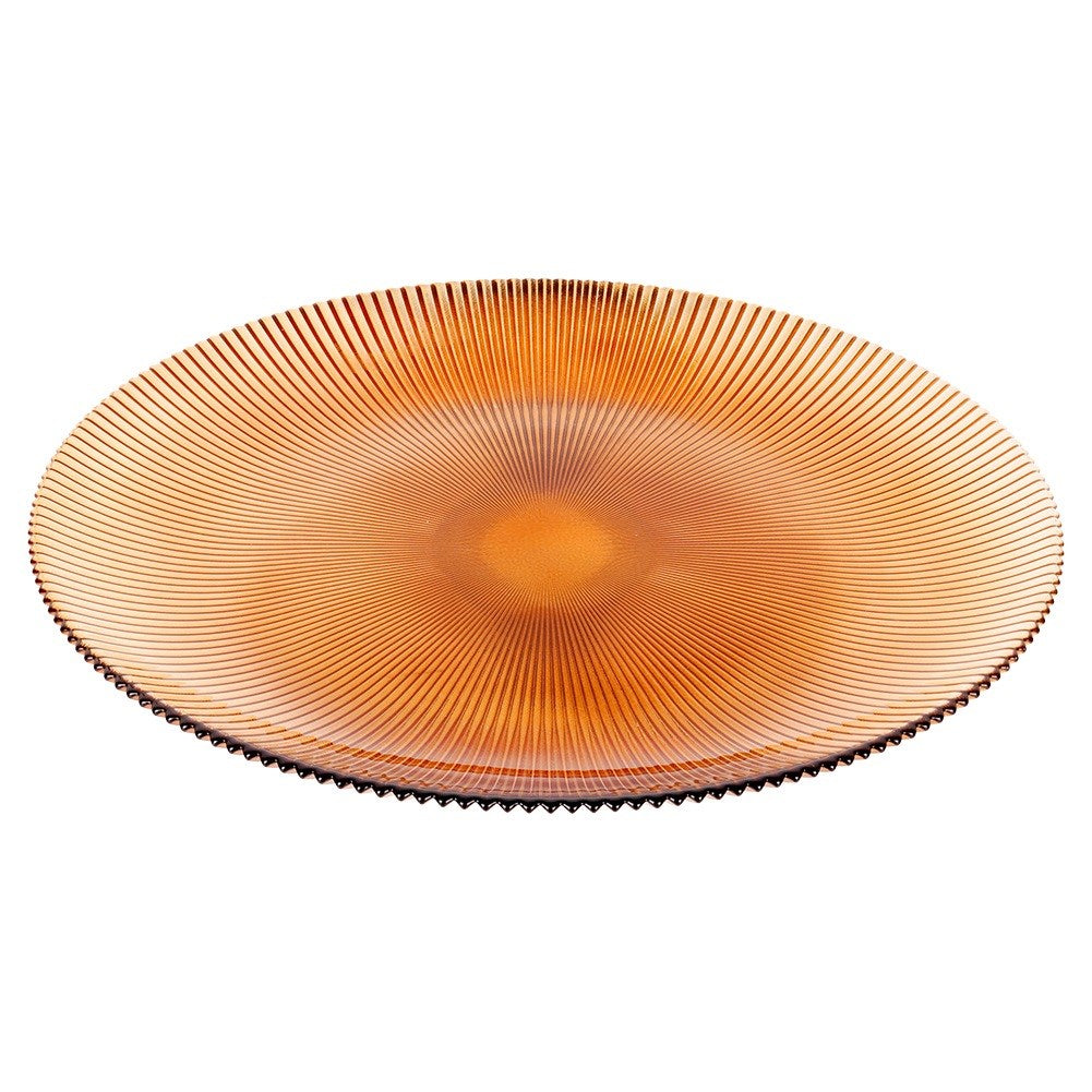Amber glass plate, platter, 33 cm