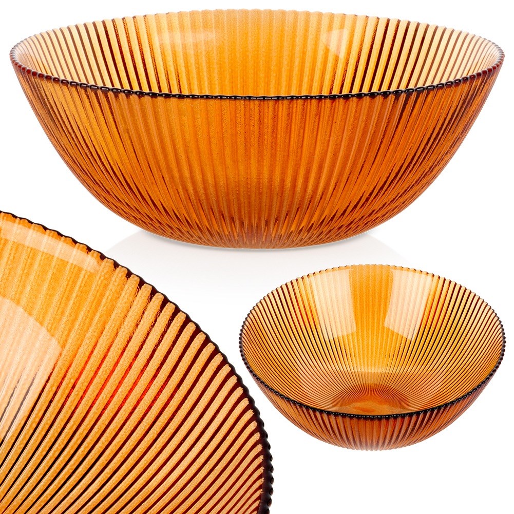 Amber glass salad bowl 21 cm, 1.4 l
