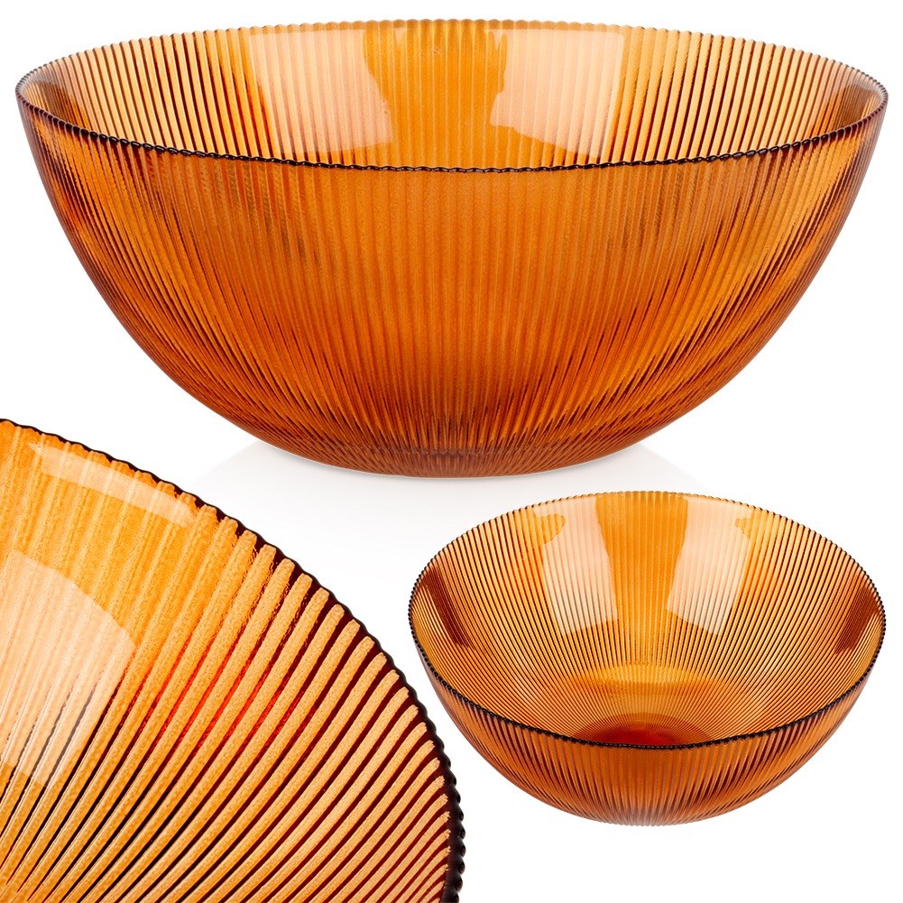 Amber glass salad bowl 28 cm, 4 l
