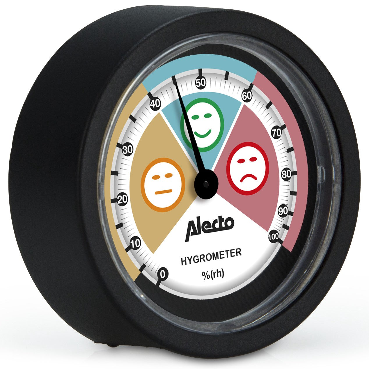 Analog Hygrometer, Black – Battery-Free, Wall-Mountable